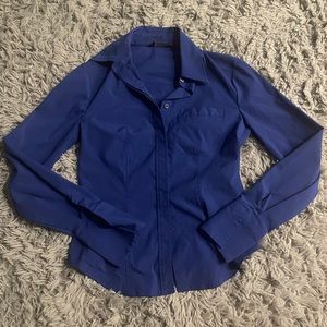 Express blue collared button up shirt